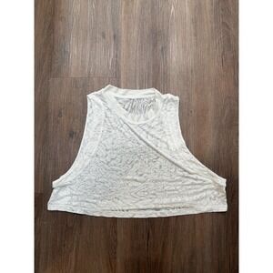 Lululemon White Swirl Print Mesh Tank Top Athletic Workout Athleisure Women